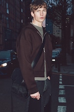 Dark Brown - Simon Scuba Zip Hoodie - 0