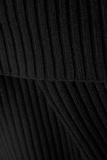 Black - Vanna Off Shoulder Zip Cardigan - 1