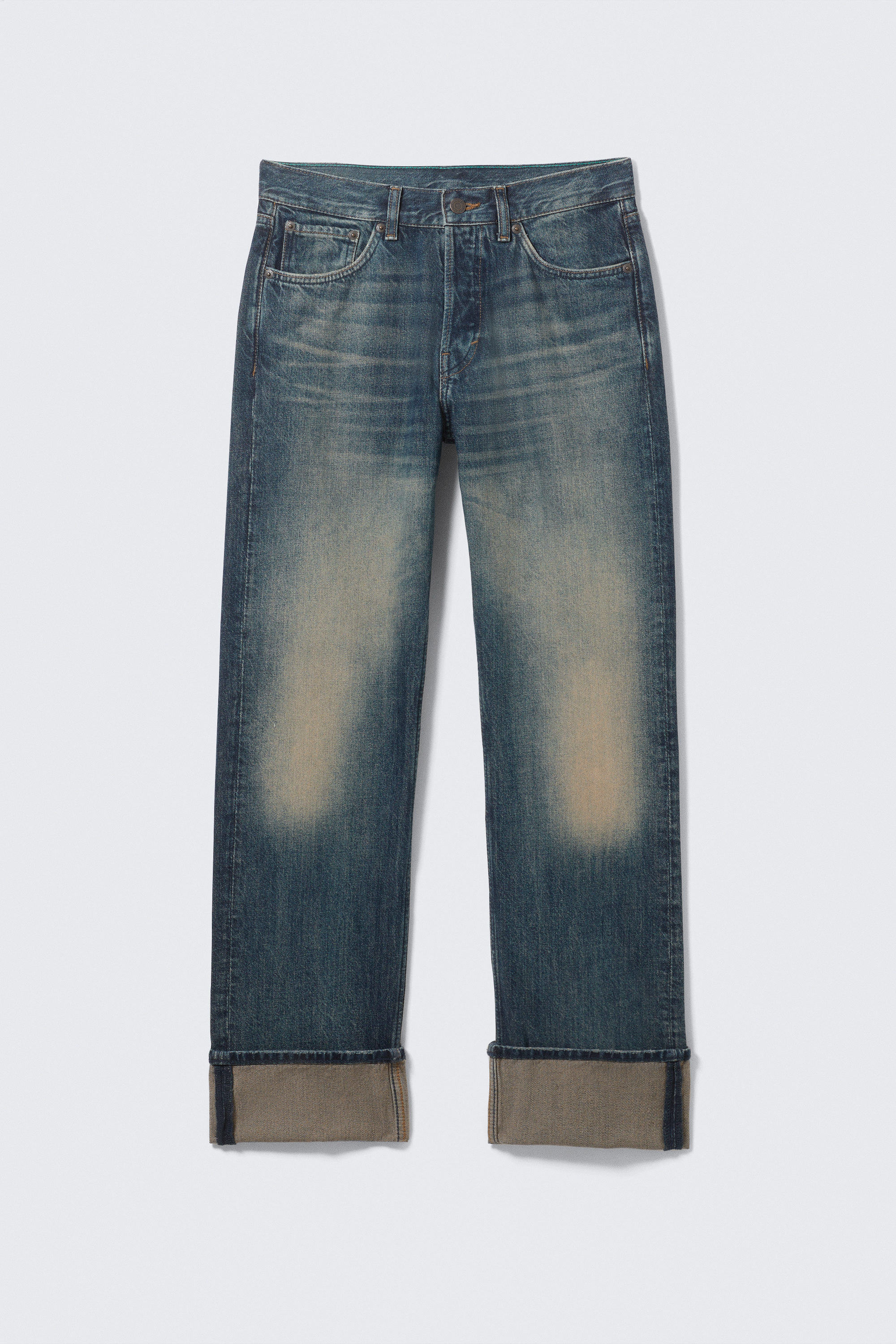 Baltic Blue - Dunkelblau - Orbit Mid Rise Regular Fold-Up Jeans - 1