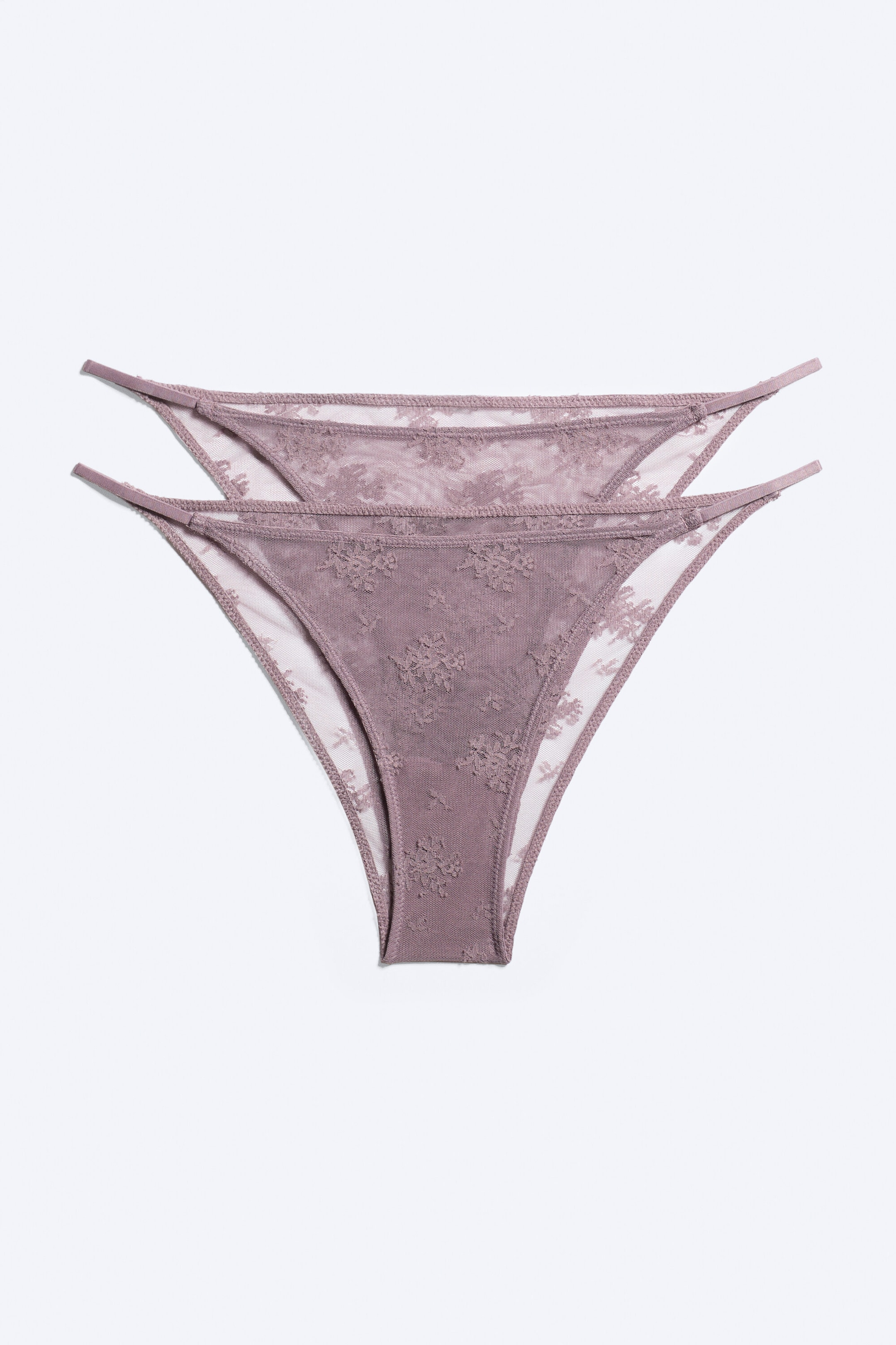 Dusty Lilac - 2-pack Lace Tanga Briefs - 3