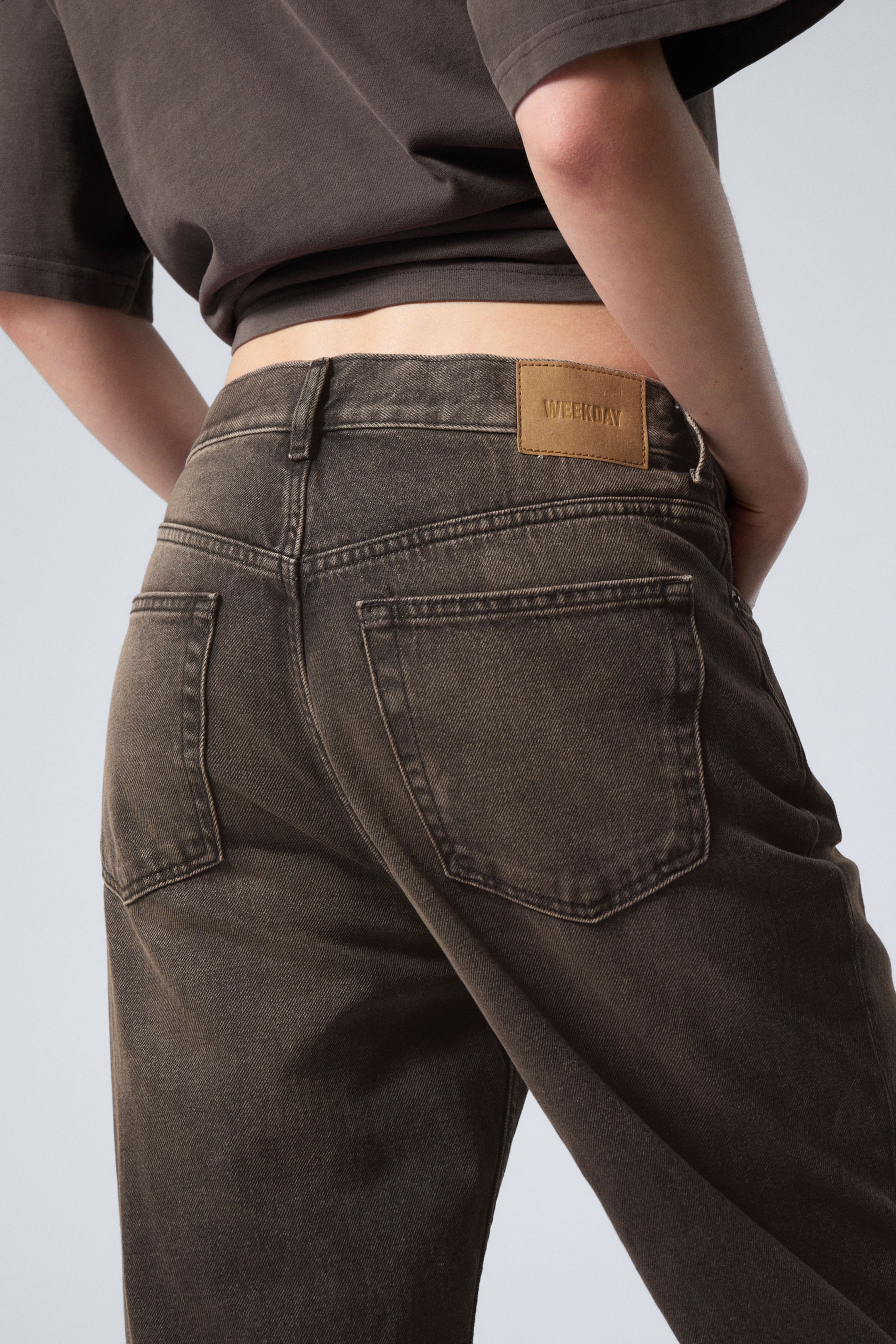 Bruin met wassing - Galaxy Loose Straight Leg Jeans - 9
