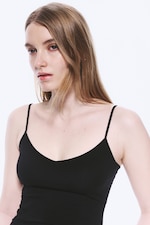 Black - 2-pack Slim V-neck Cotton Singlet - 2