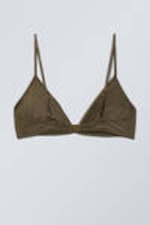 Dark Khaki Green - Soft Padded Modal Bra - 1