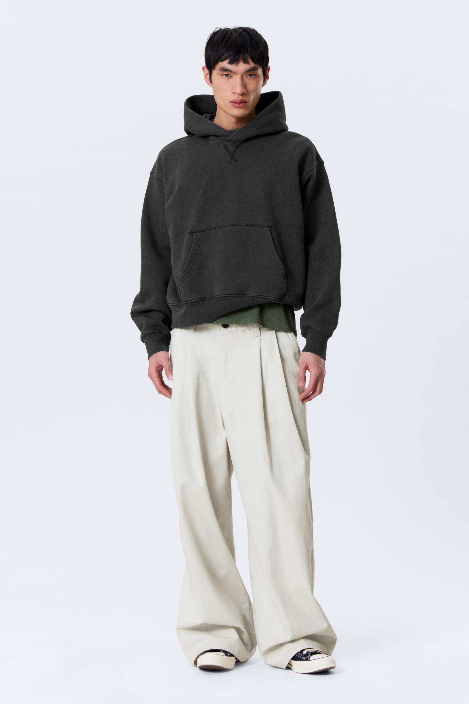 Sudadera Boxy Cotton Fleece - Negro lavado - 5