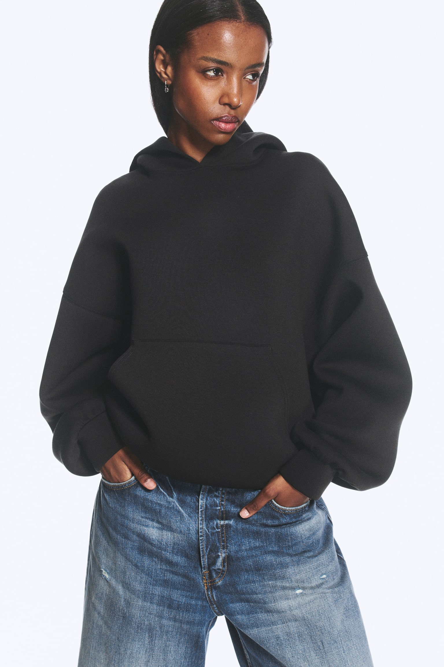 Oversized scuba hoodie - Svart/Mörkblå/Ljusgrå/Mörkröd/Gråmelerad - 1