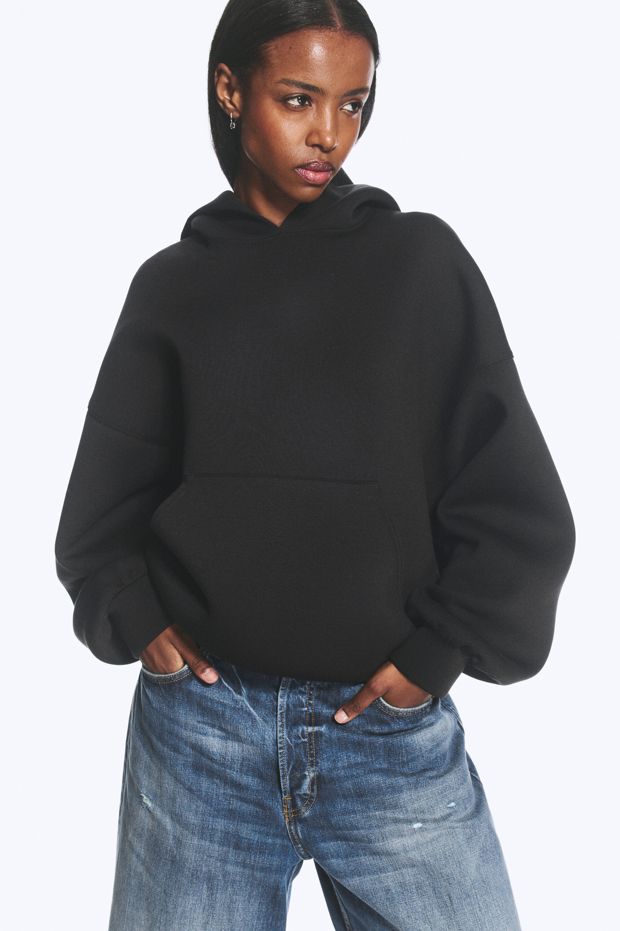 Zwart - Oversized hoodie van scubastof - 1