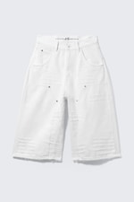 White - CM x LB Dunno White Unisex Carpenter Jorts - 0