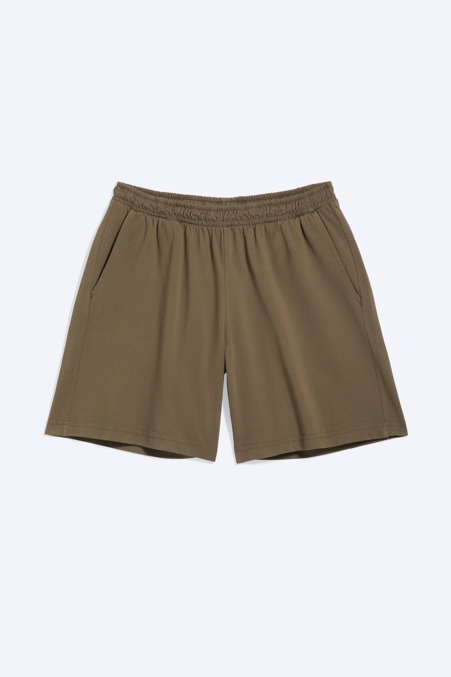 Løse jersey-pull-on-shorts - Mørk gråbrun/Mørkegrå - 2