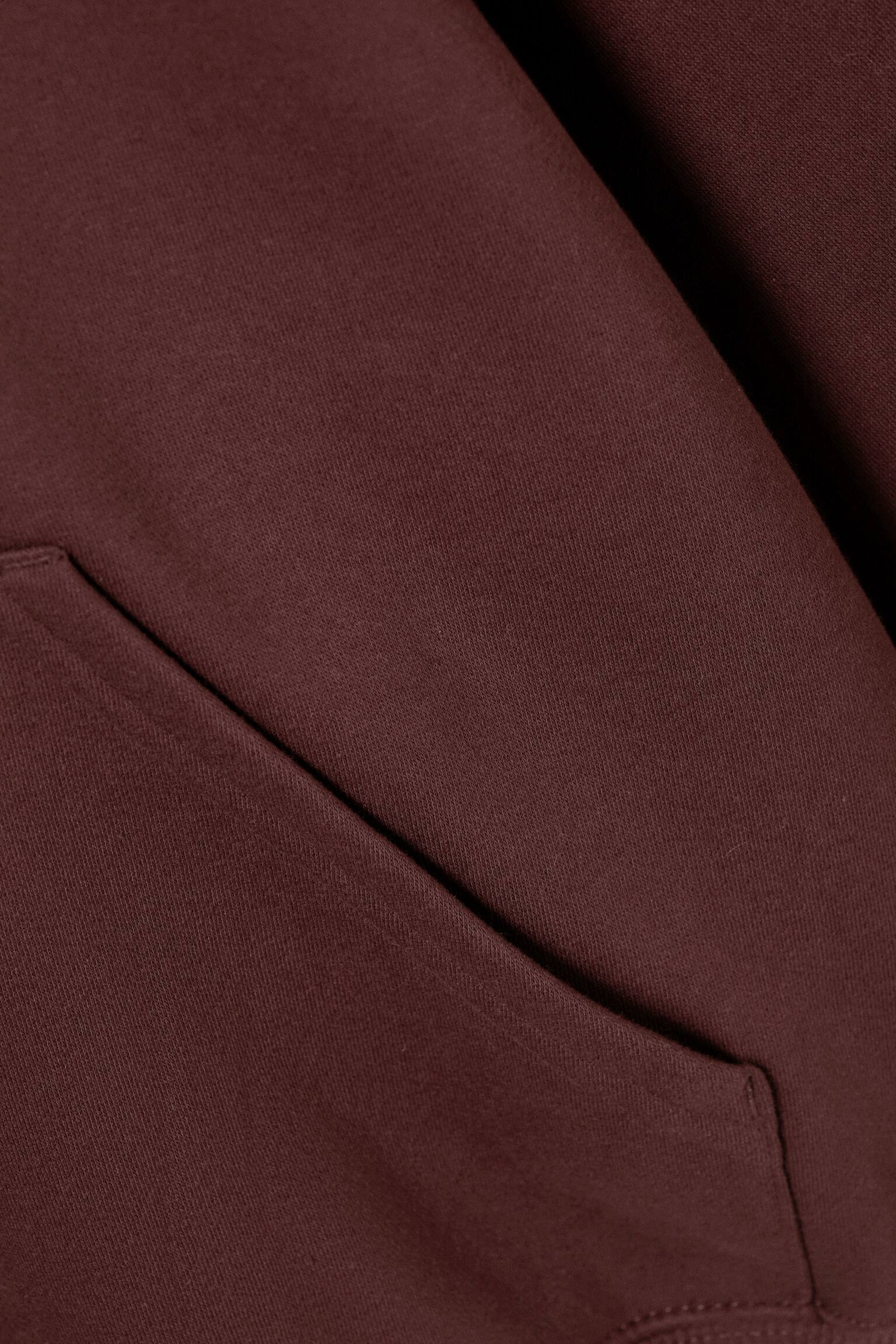 Schwerer Oversized-Kapuzenpullover - Dunkelrot/Schwarz/Hellgrau meliert/Dunkelbraun - 6