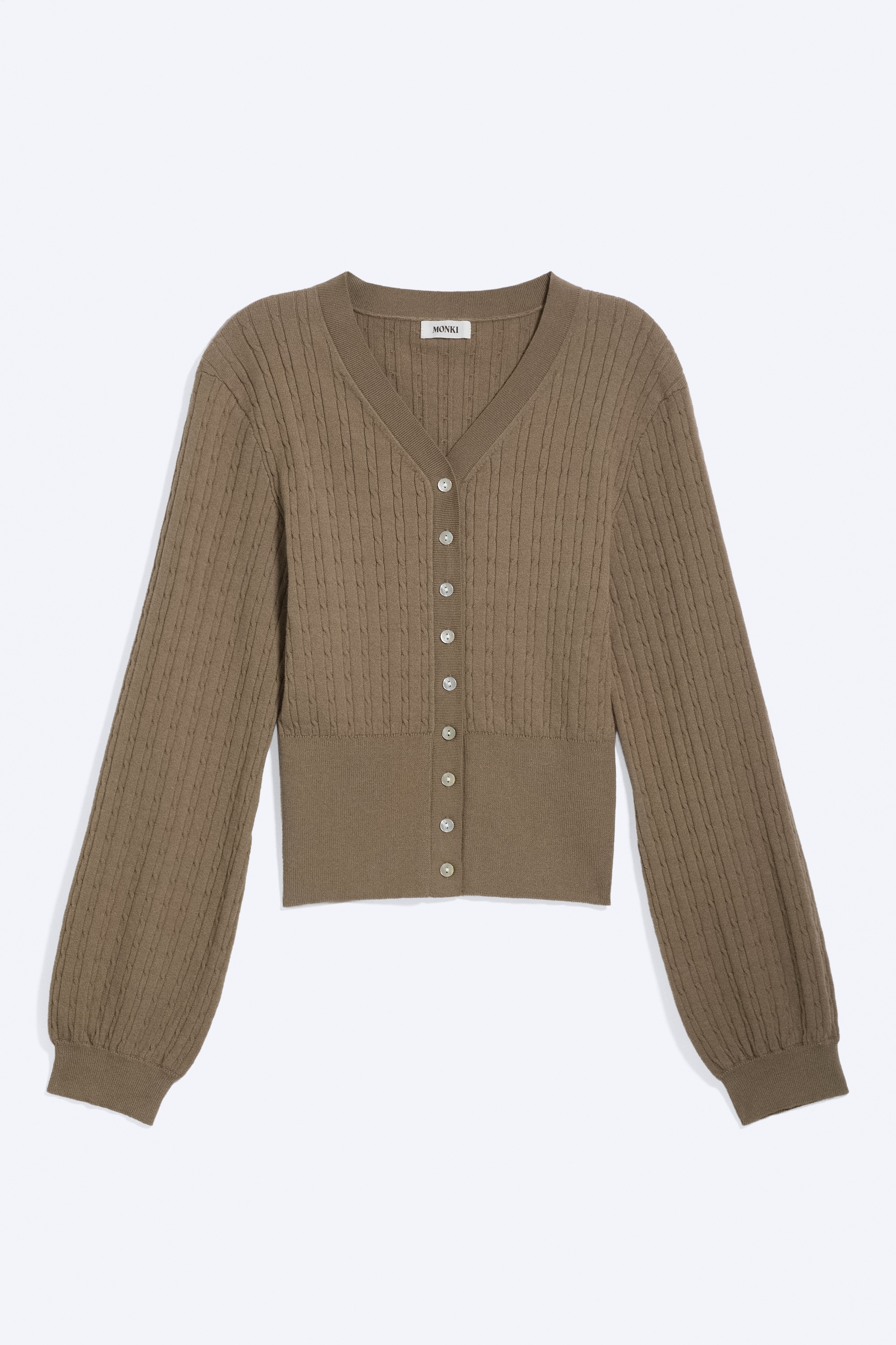 Cardigan En Maille À Col V - Taupe/Beige