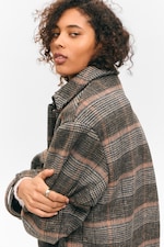 Dusty Mole Check - Knee-Length Single-Breasted Coat - 3