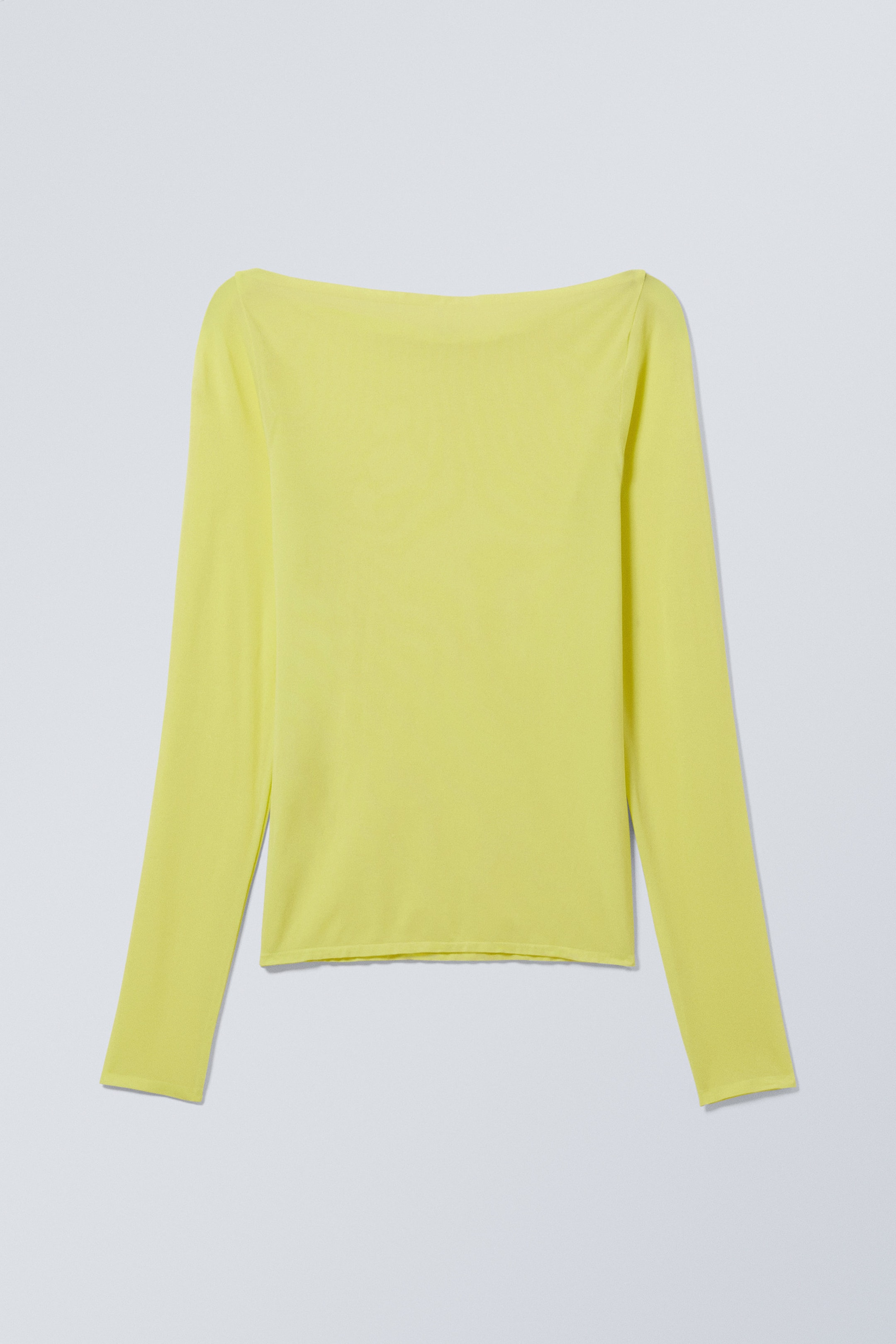 Yellow - Sheer Boatneck Long Sleeve - 0