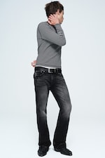 Empire Black - Svart - Sky low waist regular bootcut jeans - 3