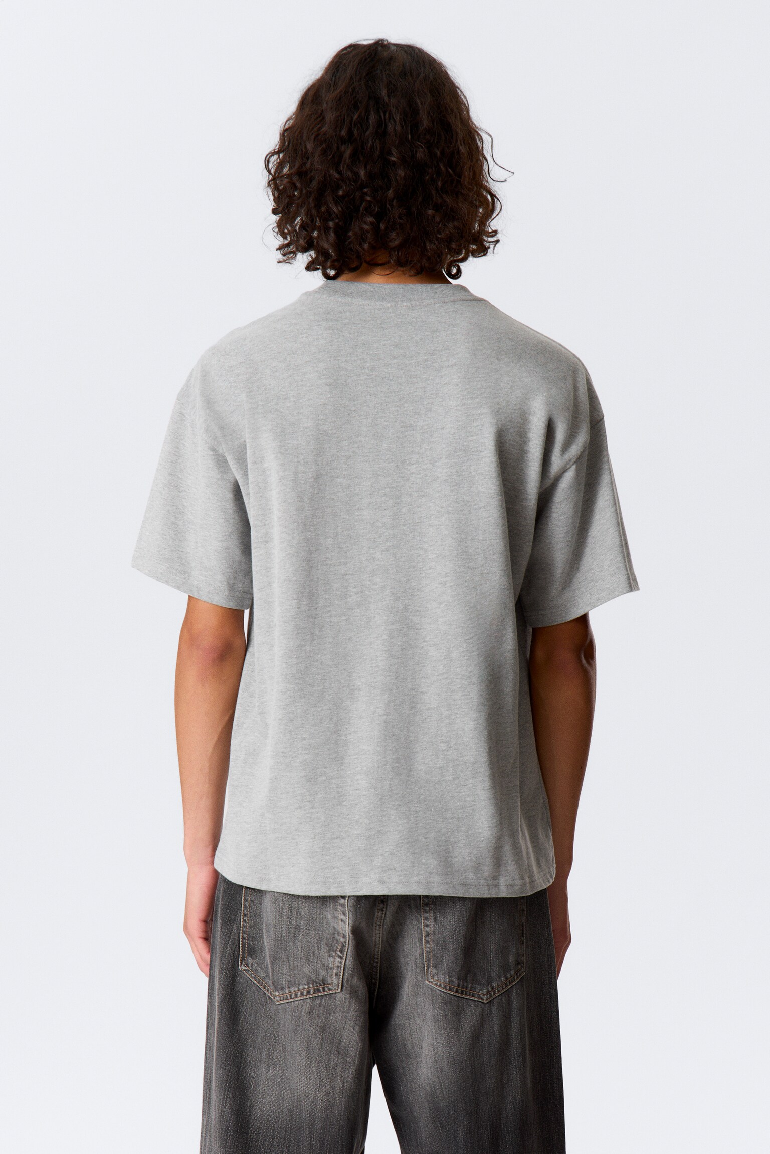 Boxy T-shirt - Lysegrå/Mørk marineblå/Hvid/Sort/Mørkeblå/Mørkebrun/Mørkegrå/Kakigrøn/Mørkegrøn/Lys gråmeleret - 5