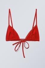 Bright Red - Triangle Bikini Top - 1