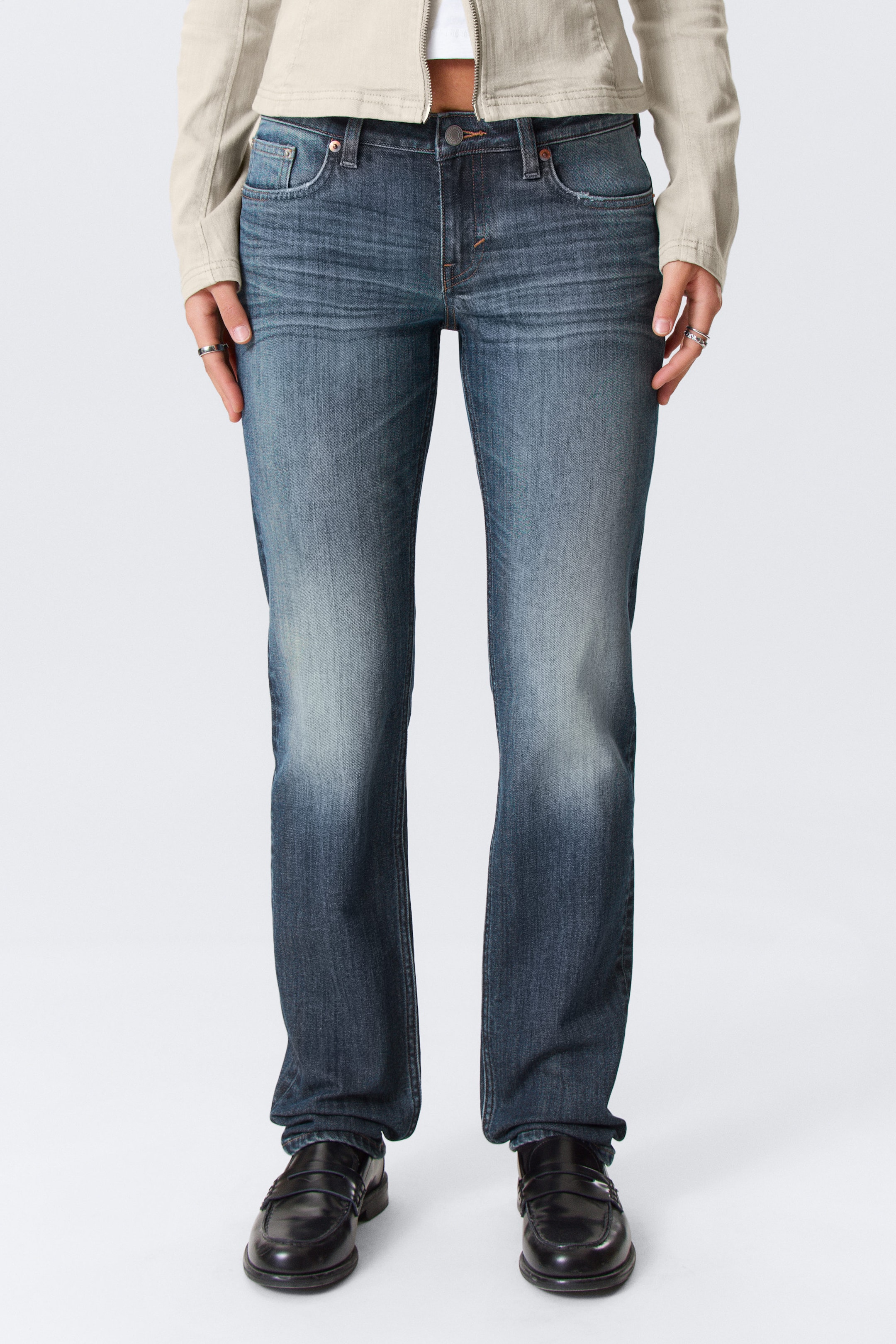 Blue Hymn - Medium Blue - Neptune Low Rise Slim Straight Leg Jeans - 2