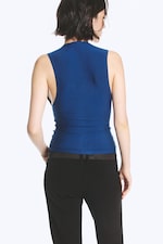 Bleu vif - Top corset en lyocell à col V - 3