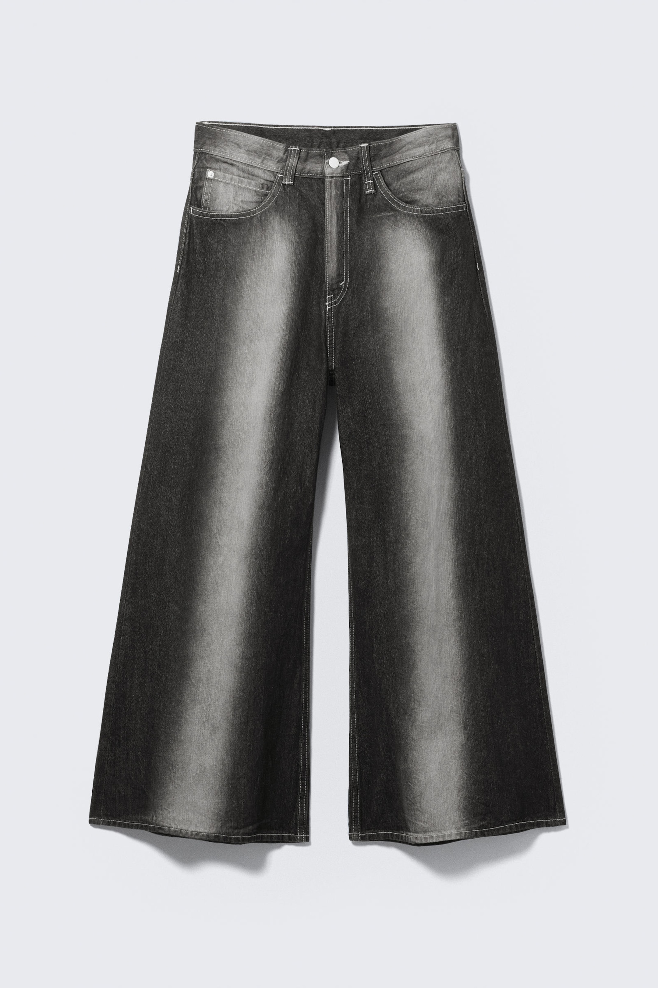 Black Spray - Rad Super Regular Waist Loose Wide Jeans - 4