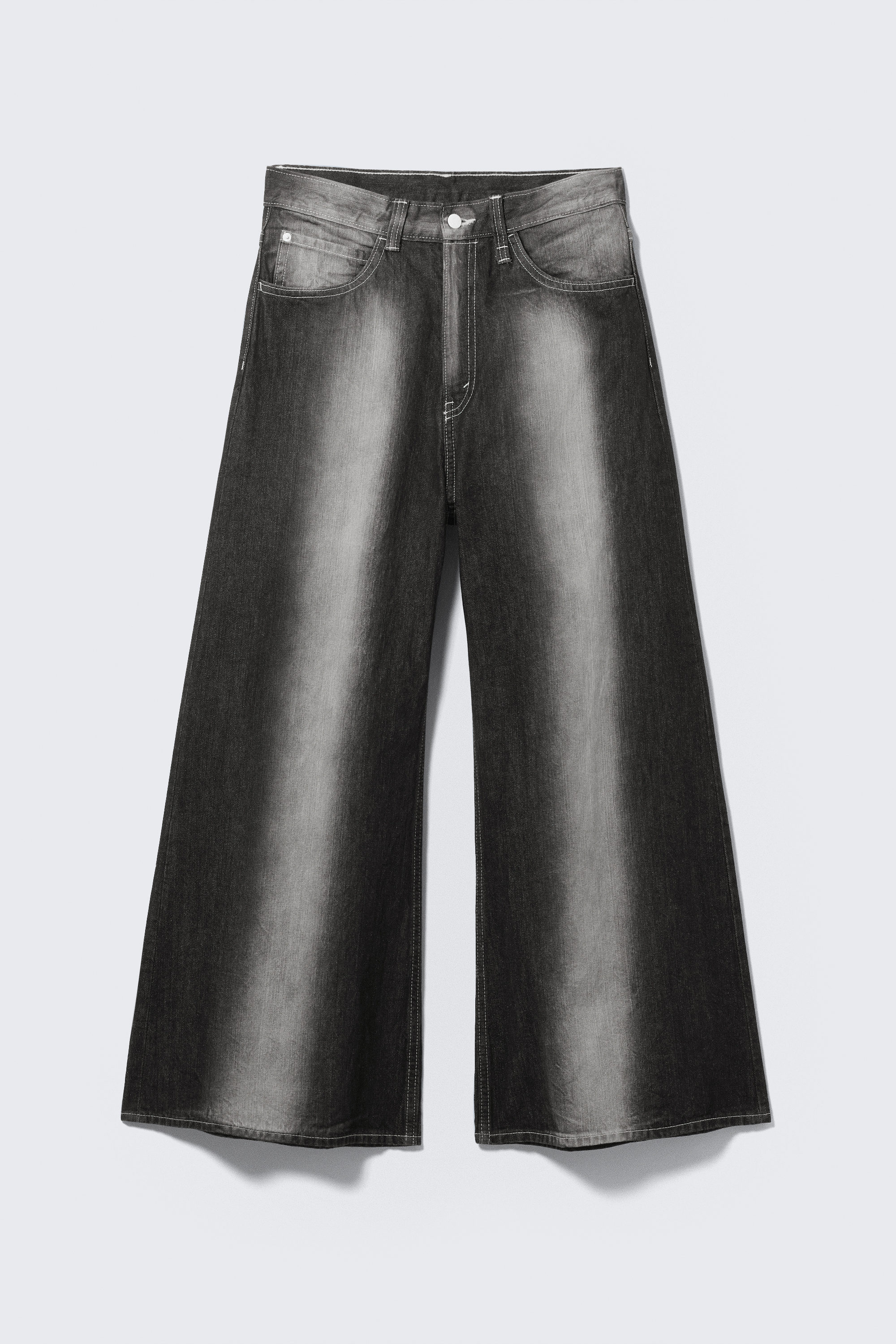 rad super regular waist loose wide jeans - Black Spray | Cheap
