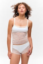 White - Lace Pyjama Boxer Shorts - 1