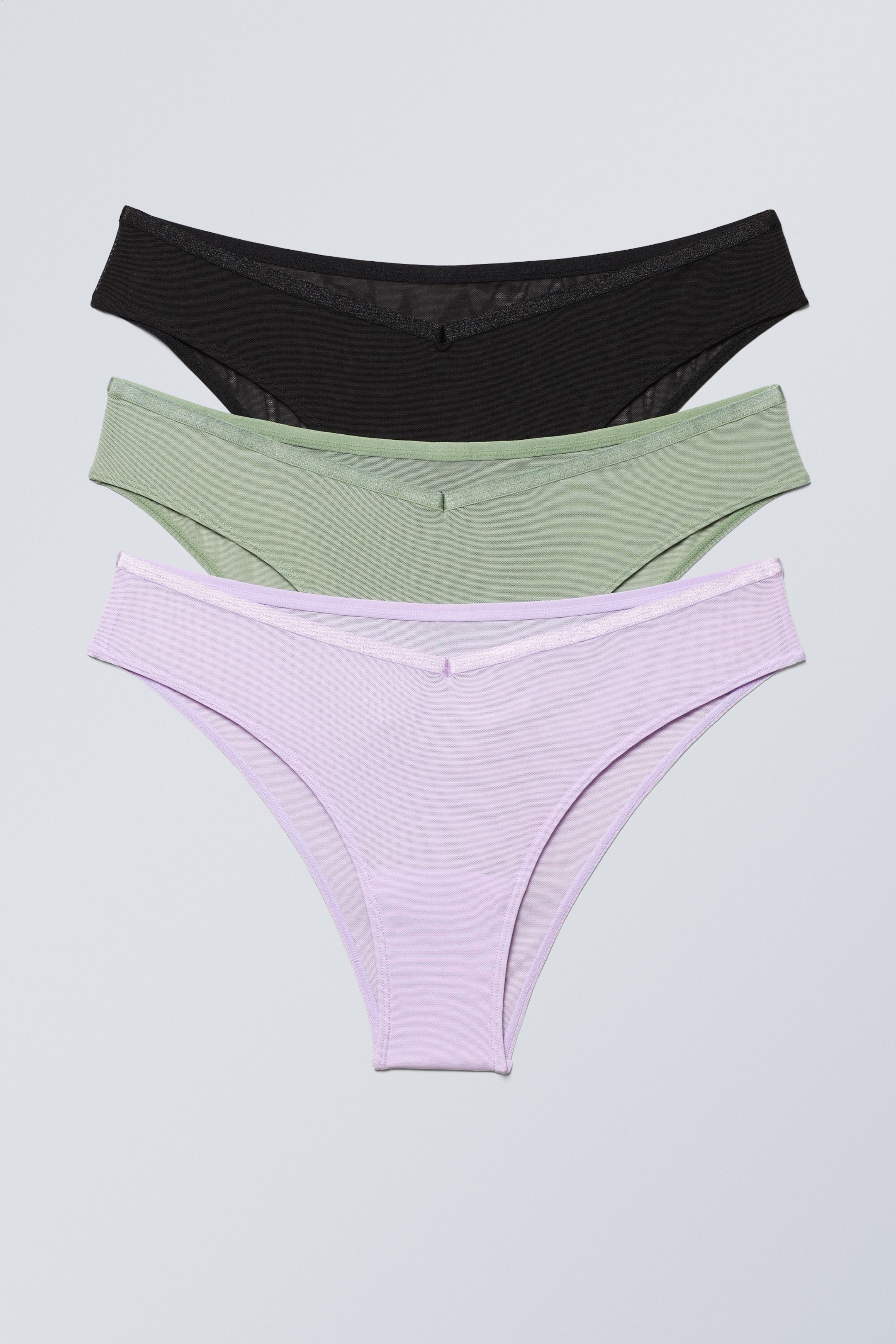 blk lilac sage - 3-pack Bonnie Brazilian Briefs - 0