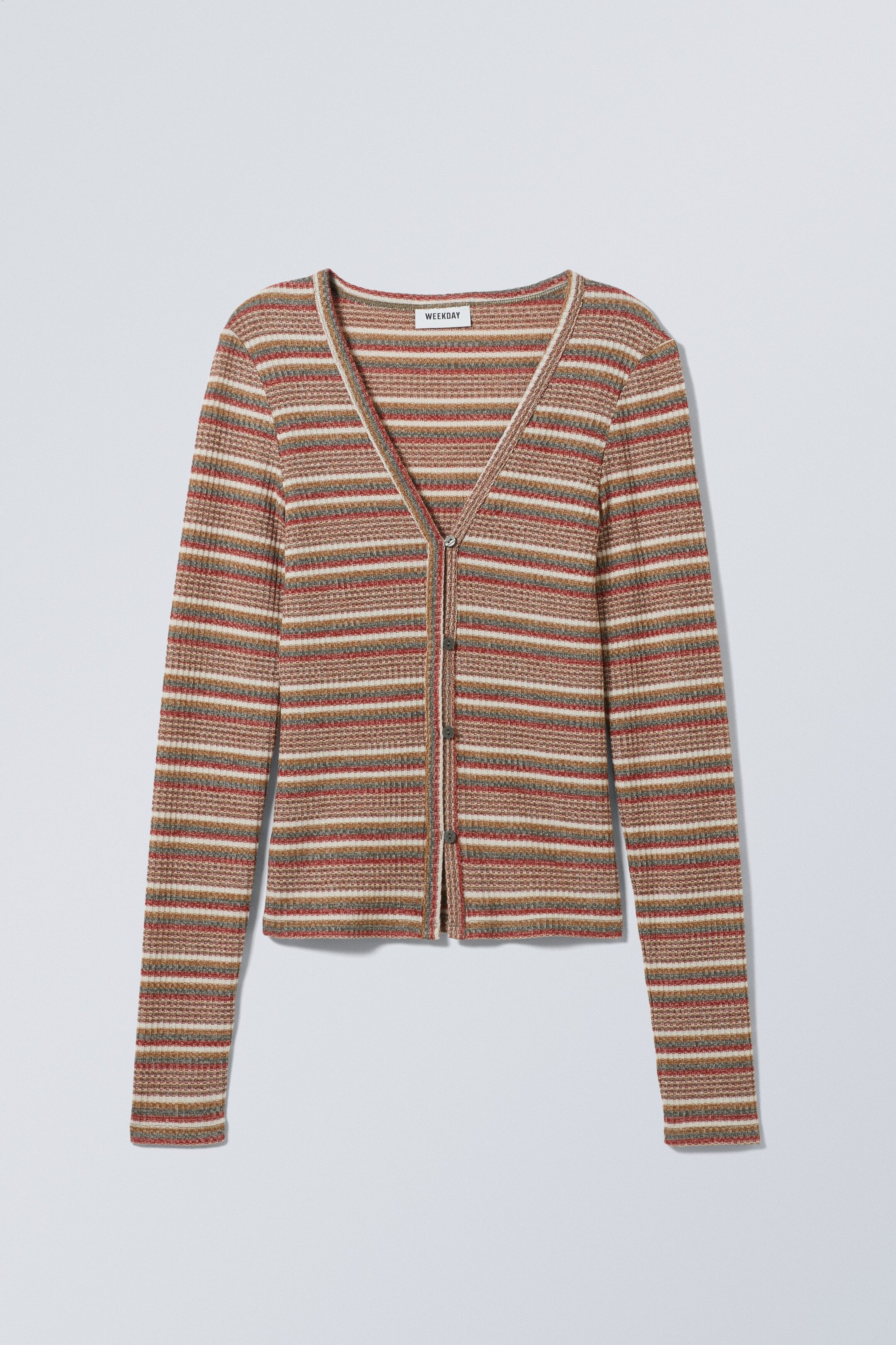 Kaki streep - Anais strak vest - 0