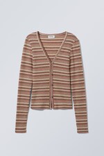 Kaki streep - Anais strak vest - 0