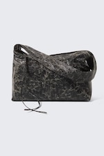 Beschichtetes Schwarz - Beschichtete rechteckige Schultertasche - 0