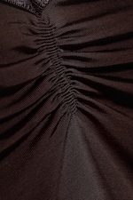 Dunkelbraun - Trägertop mit V-Ausschnitt - 4