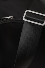 Black - Sporty Piped Nylon Crossbody Bag - 4