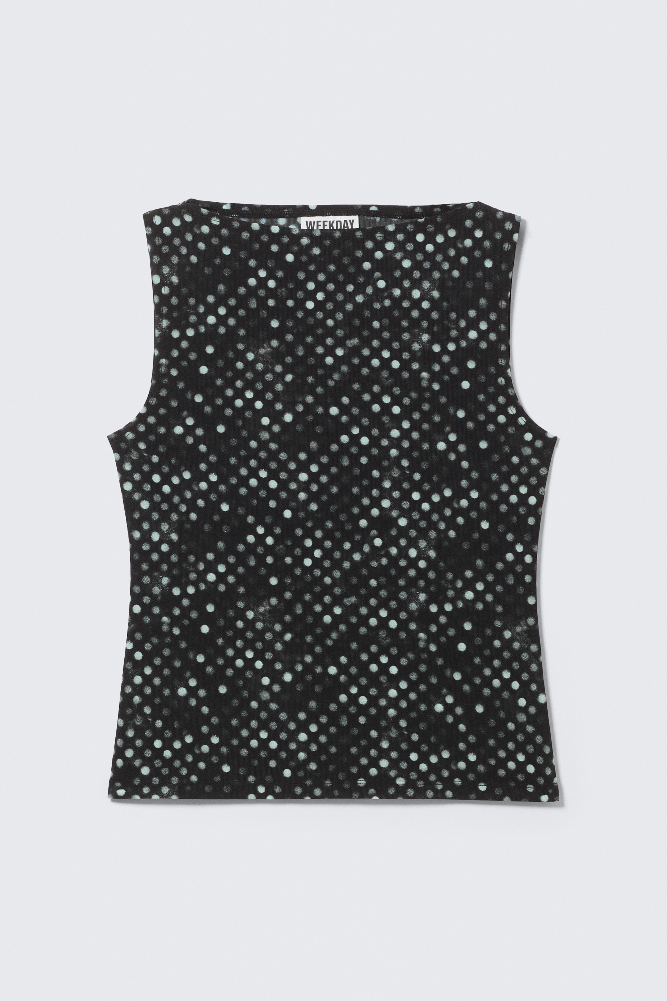 Ingrandisci l'immagine: Sleeveless Printed Mesh Top - Black Polka Dot Spray - DONNA | H&M CH 1