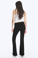 Black - Low Rise Flared Suit Trousers - 3