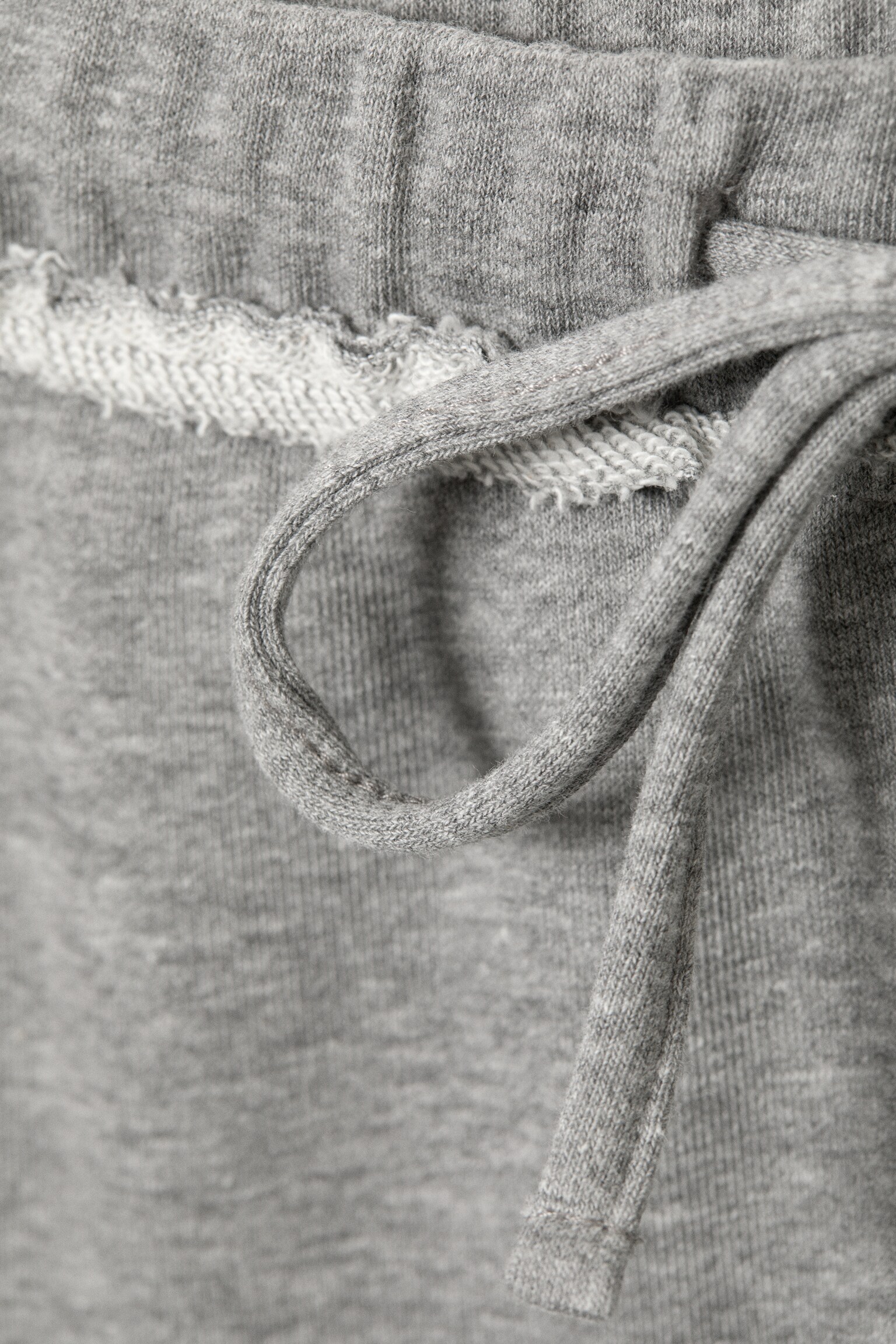 Weite Frottee-Pyjamahose mit mittelhohem Bund - Grau meliert/Dunkelblau - 4