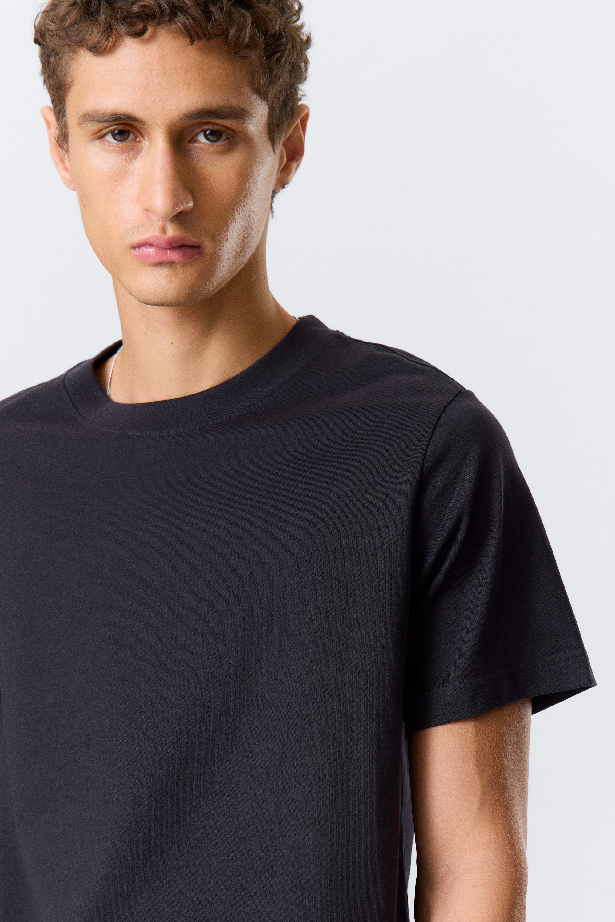 Dark Navy Blue - Short Boxy Heavyweight T-shirt - 2
