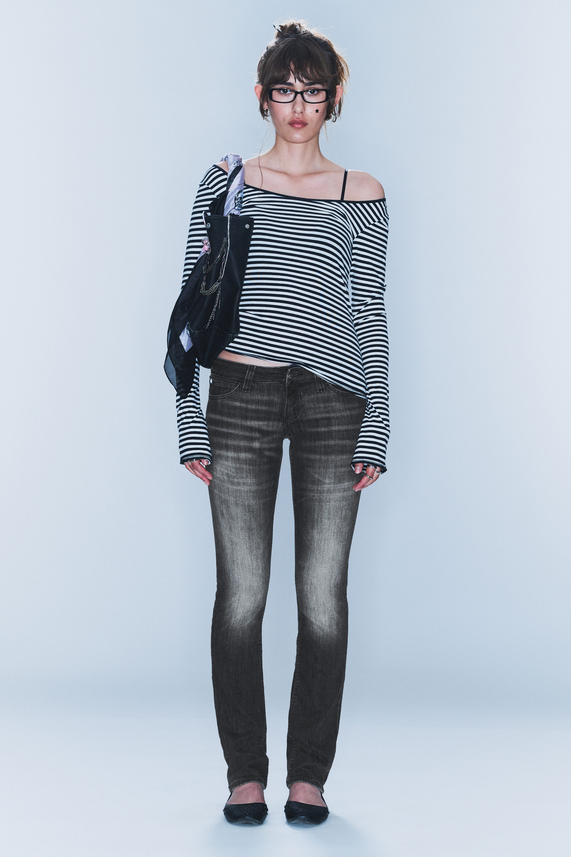 Swab – Schwarz - Sleezie – Skinny Straight Jeans mit niedrigem Bund - 2