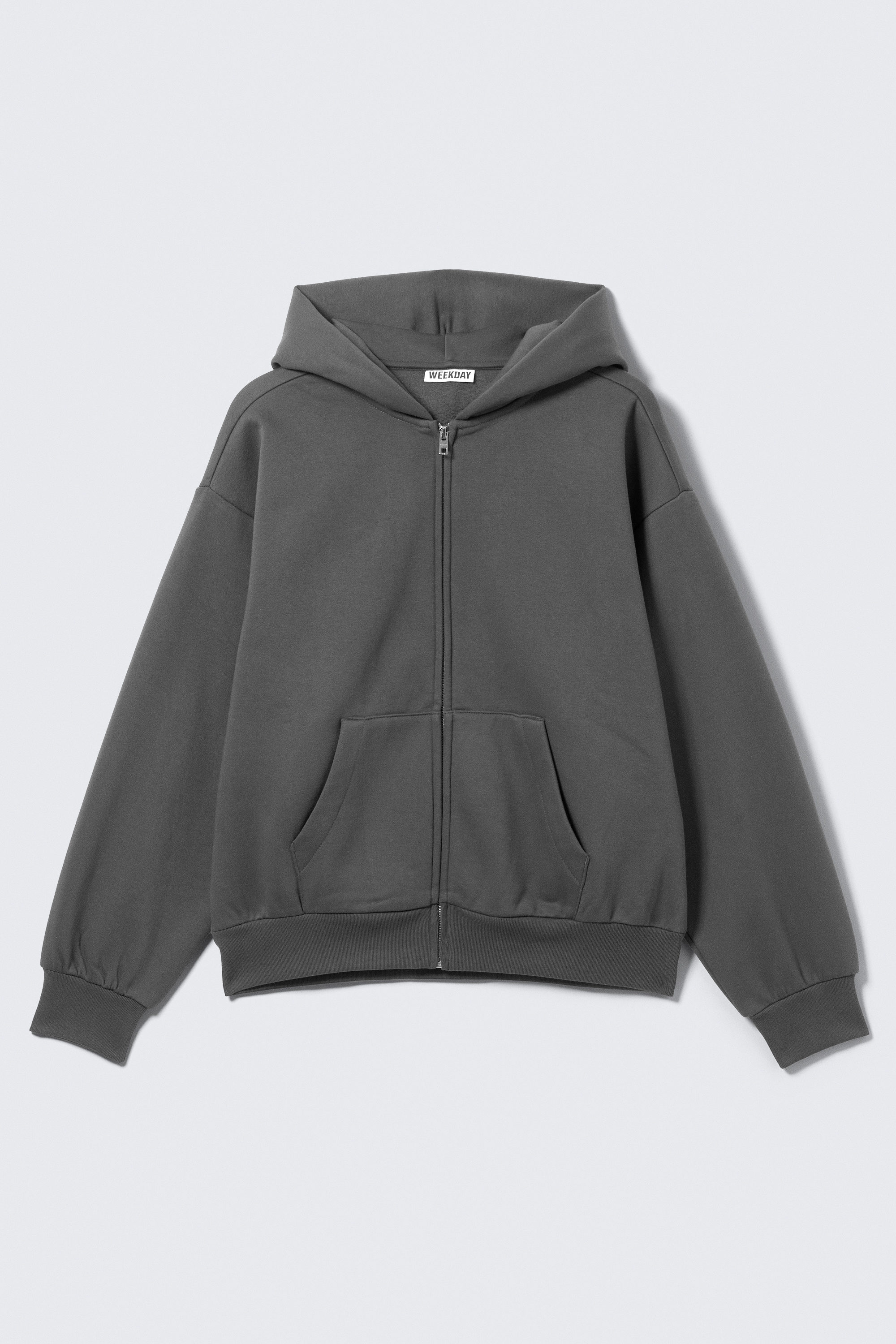 Dark Grey - Loose Fit Zip Hoodie - 4