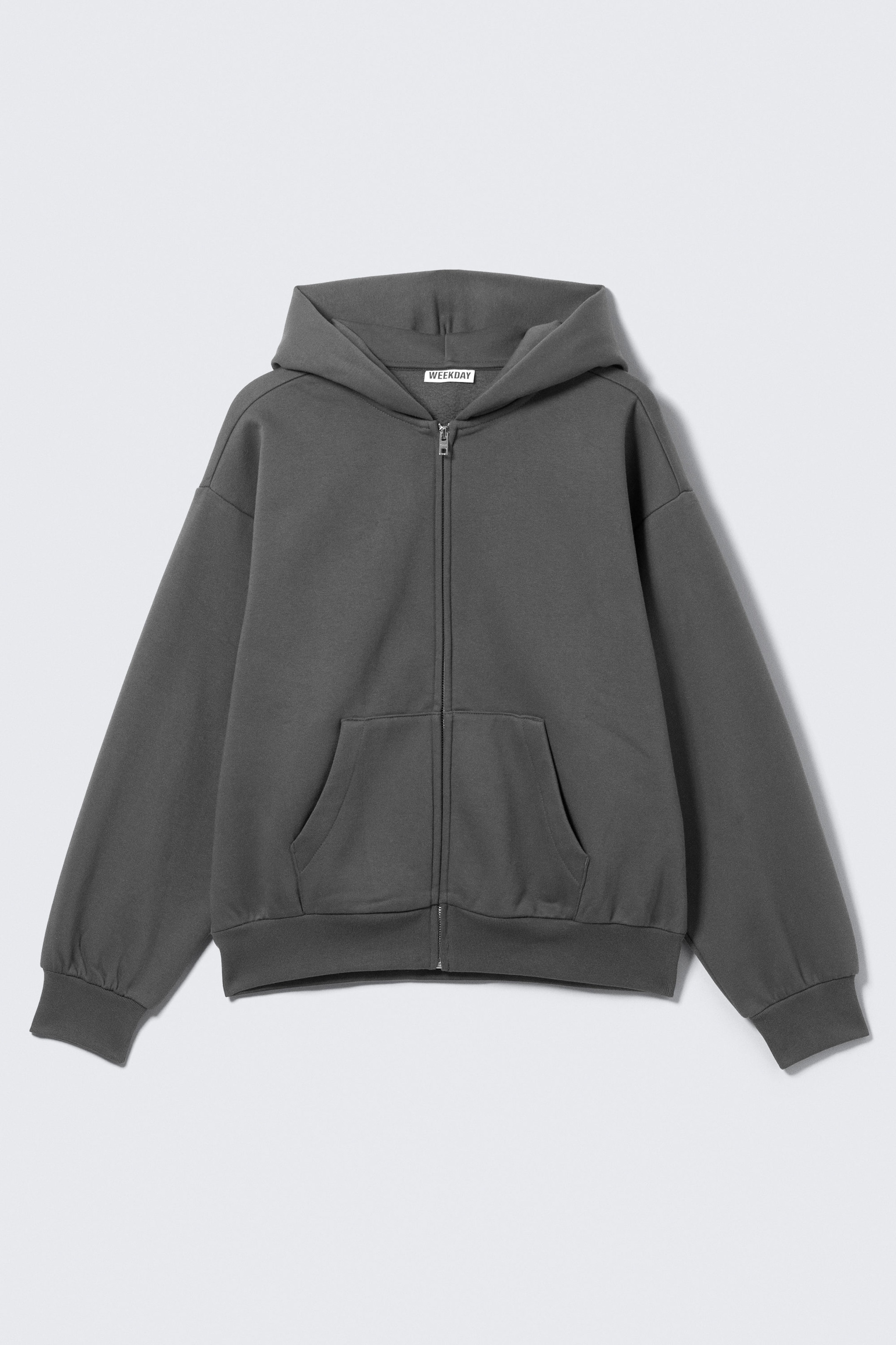 Dark Grey - Loose Fit Zip Hoodie - 4