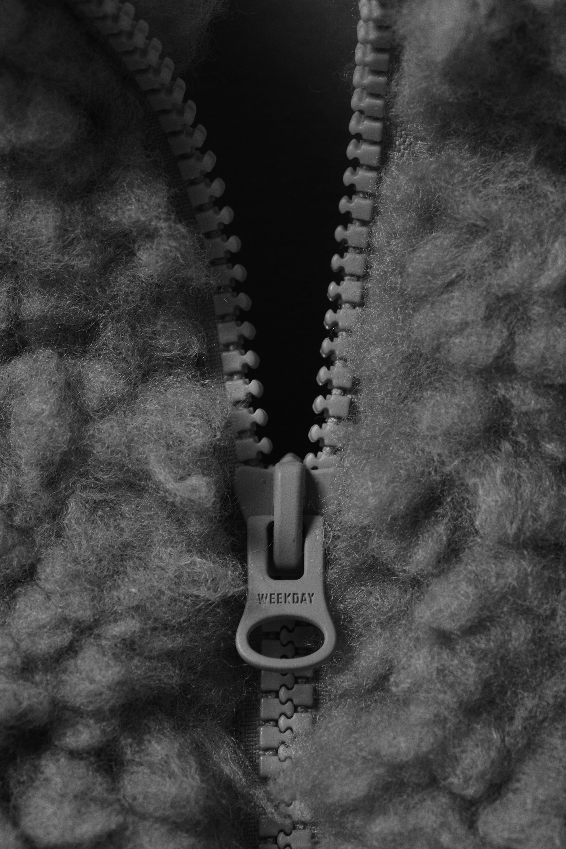 Dimgrå - Oversized fluffig zip-jacka - 5