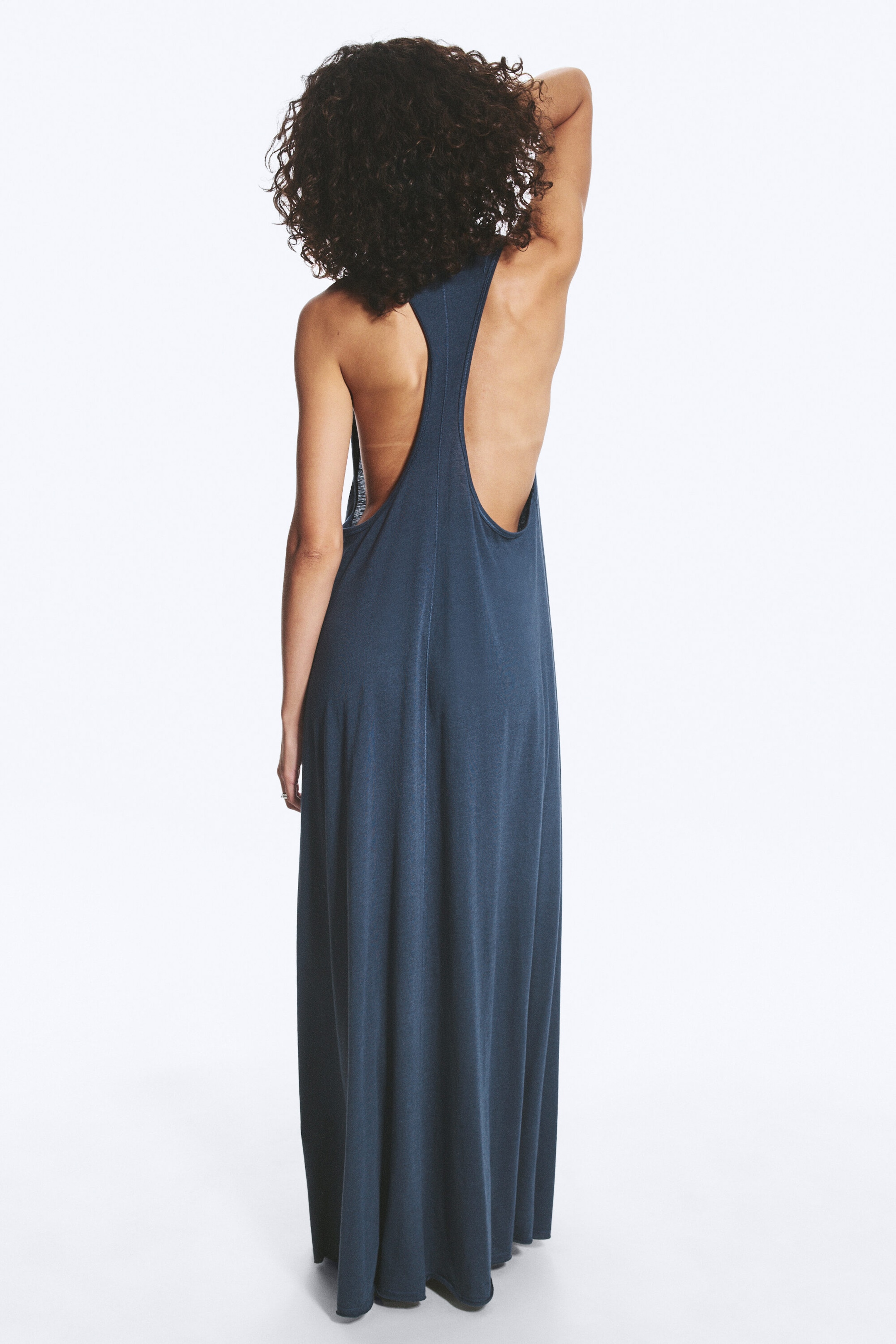 Dark Blue - Racerback Maxi Dress - 3