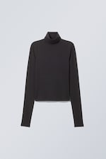 Svart - Slim Fitted Turtleneck - 0