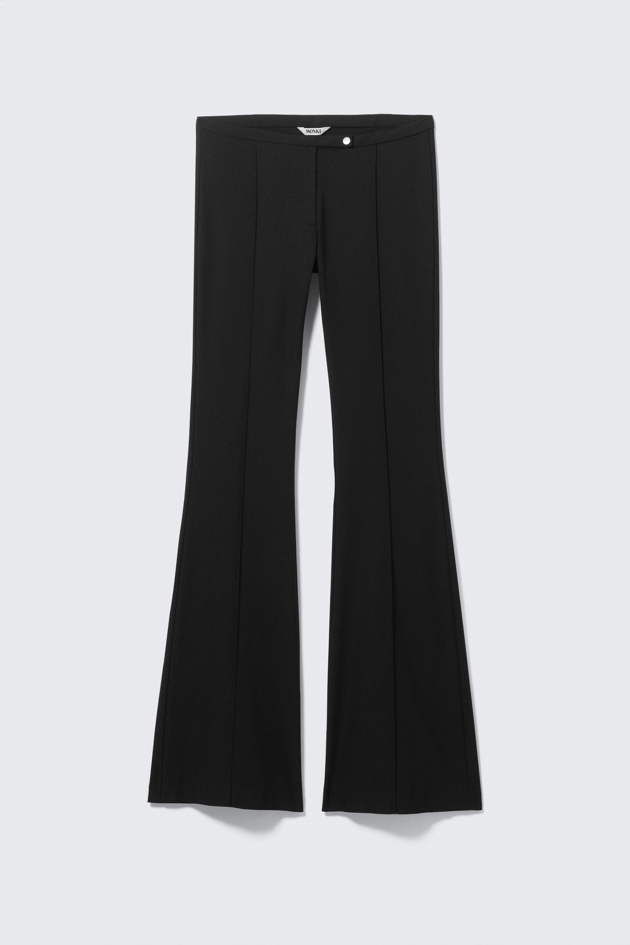 Schwarz - Skinny Flared-Hose mit niedrigem Bund - 3