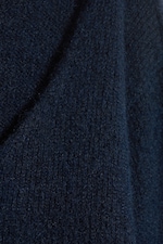 Dark Blue - Oversized Knitted V-Neck Sweater - 4