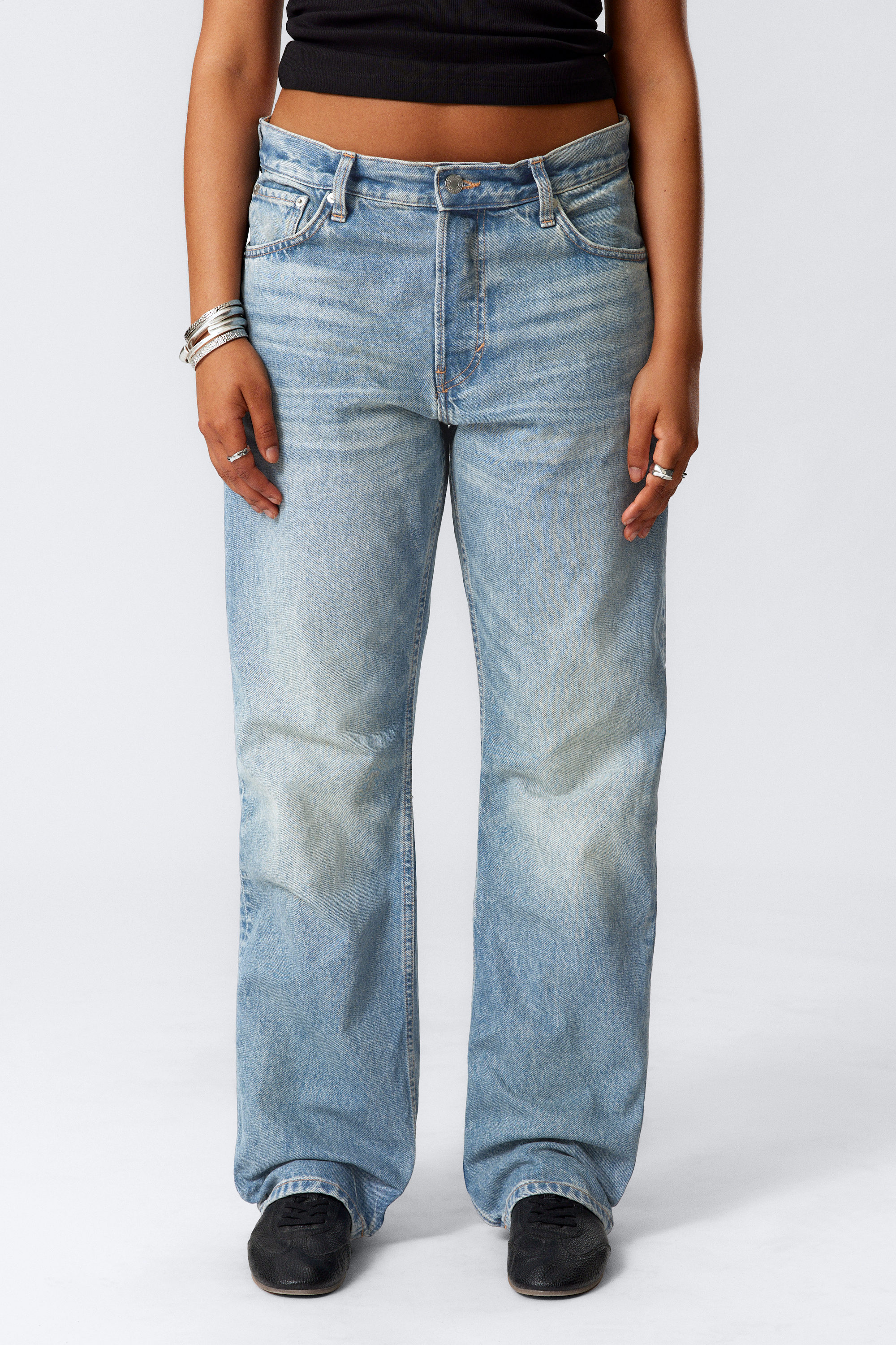 Seventeen Blue - Mittelblau - Orbit Mid Waist Regular Straight Leg Jeans - 4
