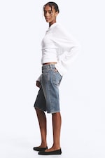 Redondo Blue - Medium Blue - Atom Low Rise Regular Knee-Length Denim Shorts - 3