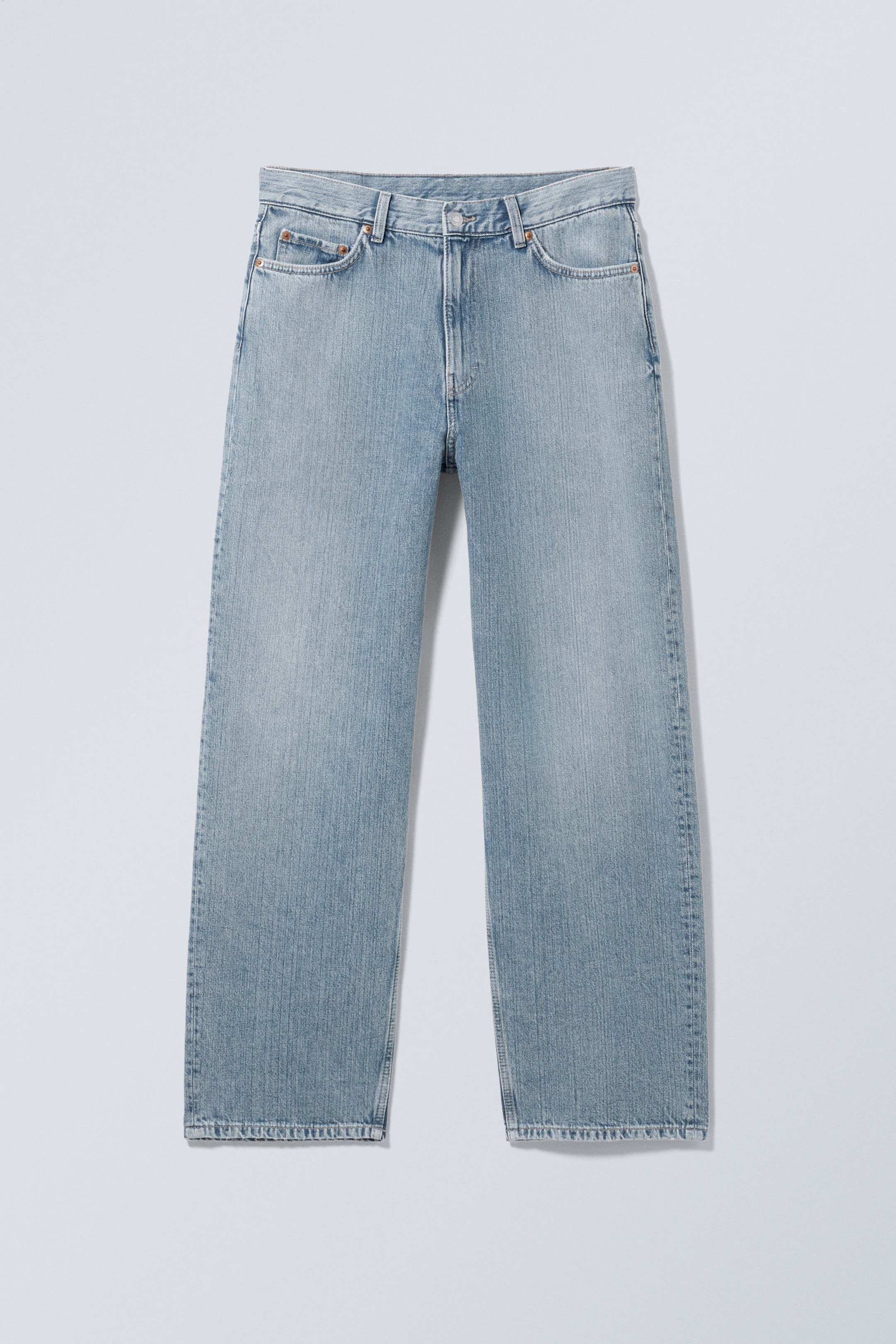 Blue Fade - Medium Blue - Galaxy Loose Straight Leg Jeans - 11
