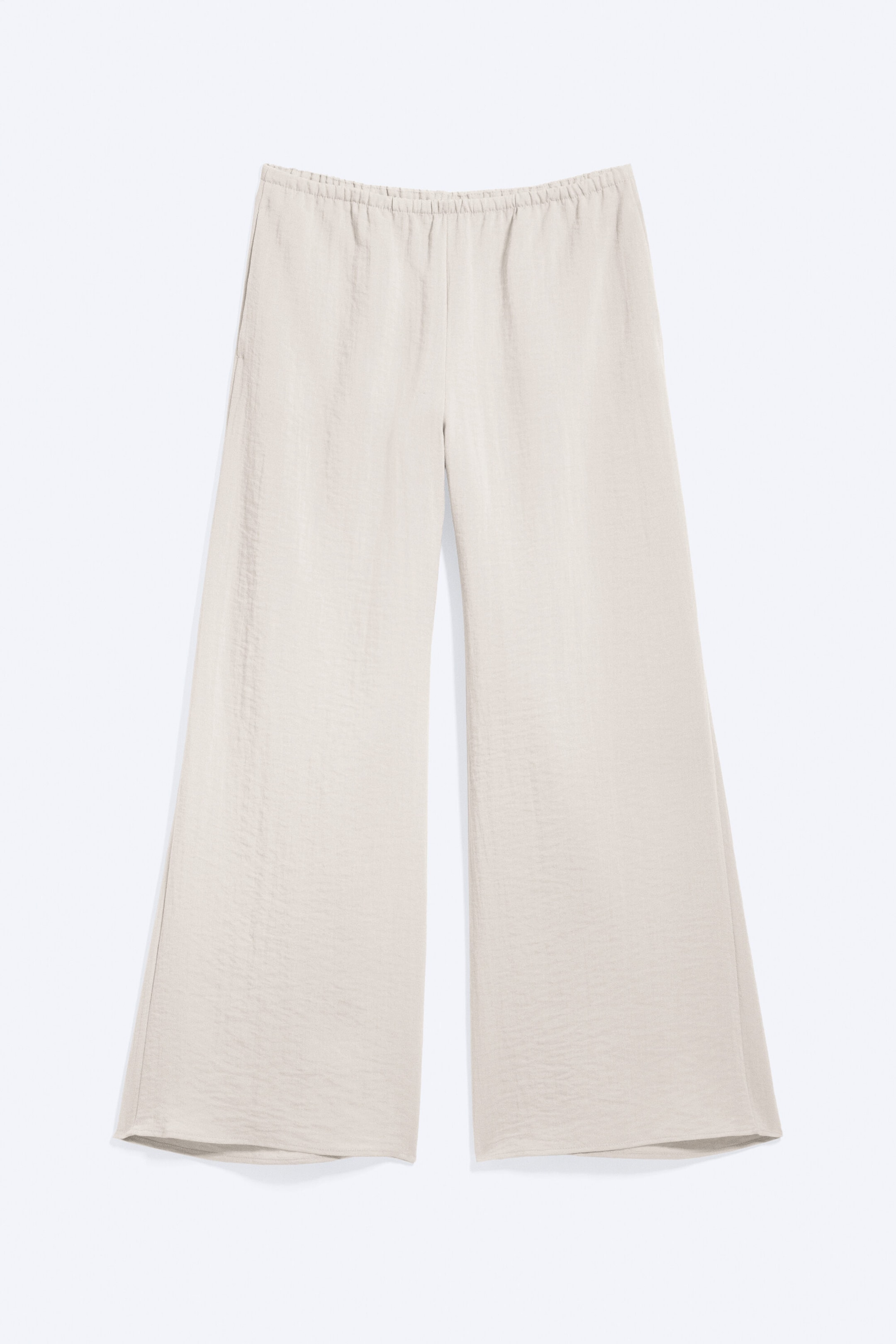Ljus Mullvad - Lågmidjade vida crinkle-byxor - 4