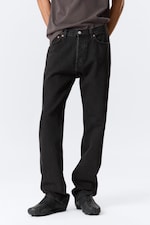 Tuned Black - Black - Space Mid Rise Relaxed Straight Leg Jeans - 1