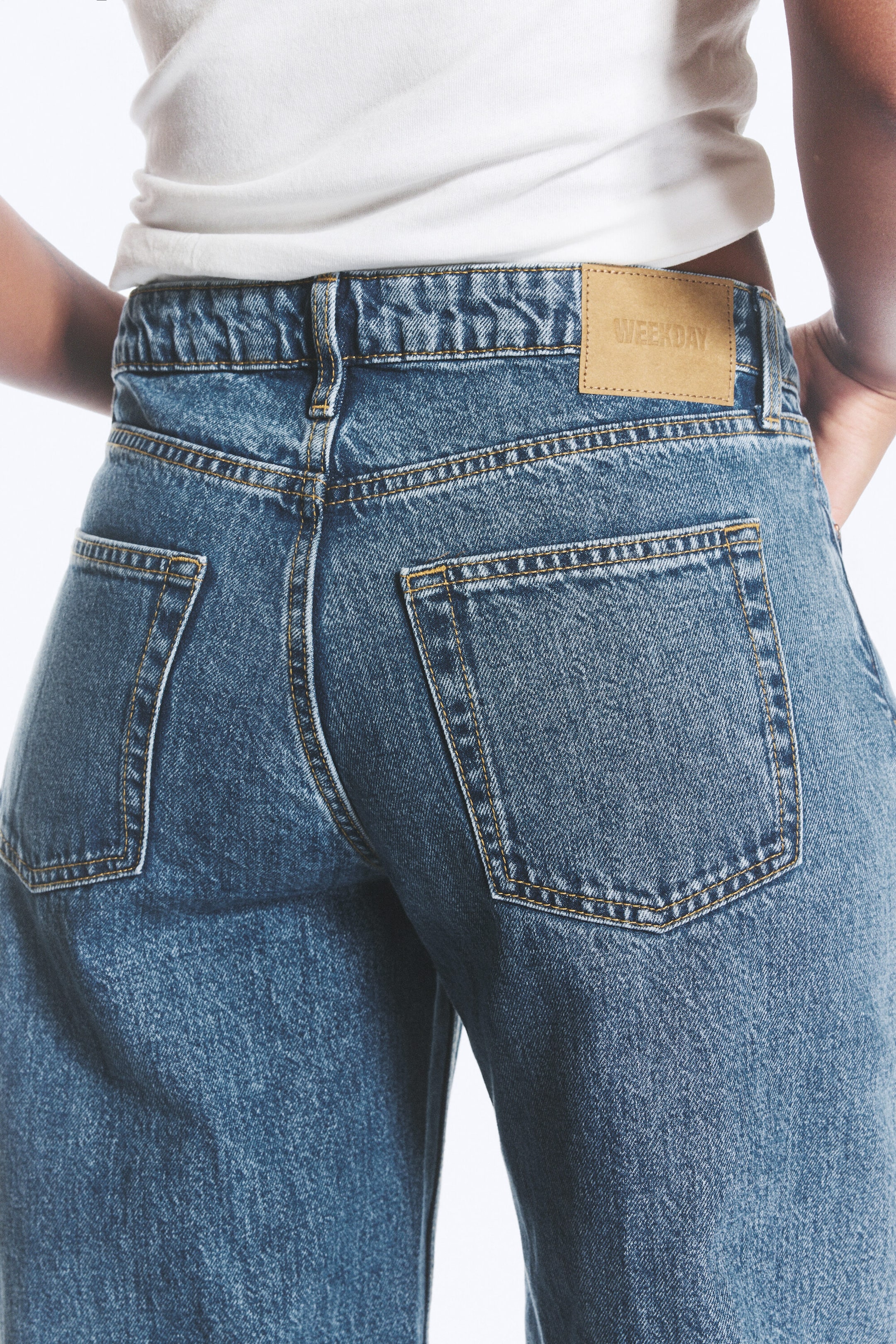 Pony Blue - Mittelblau - Paz Mid Waist Wide Jeans - 4