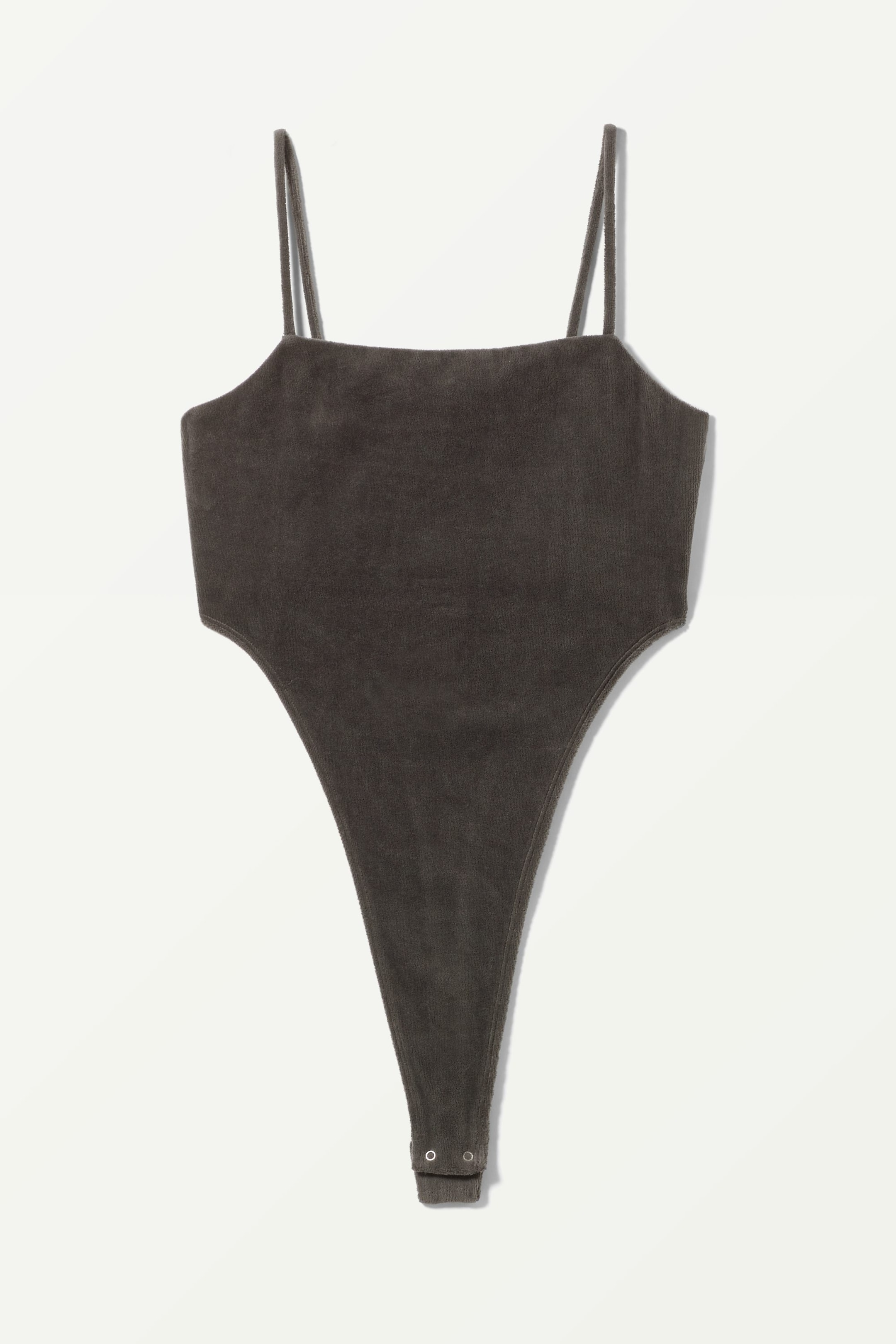 Black - Addena Velour Thong Body - 0