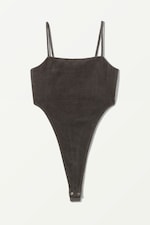 Black - Addena Velour Thong Body - 0